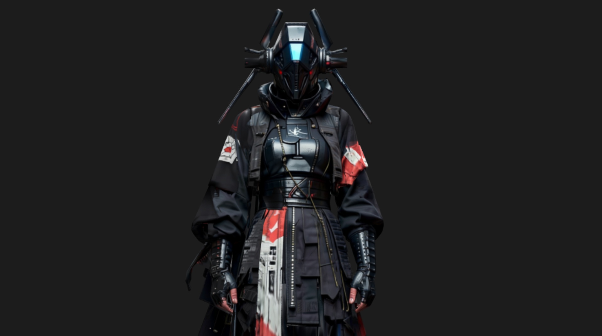 Media 1 for listing Sci-Fi Techwear Shinobi Low-Poly 3d Model