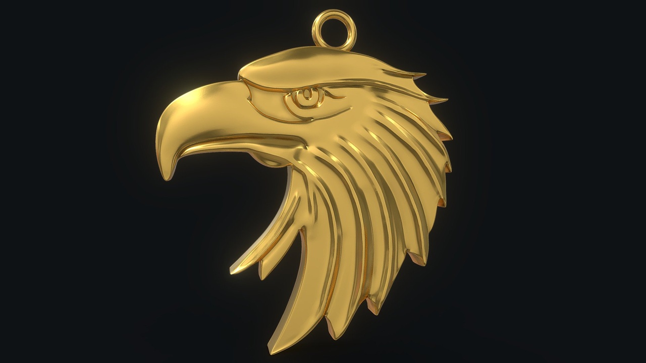Media 1 for listing Eagle Stylized Pendant Amulet Necklace