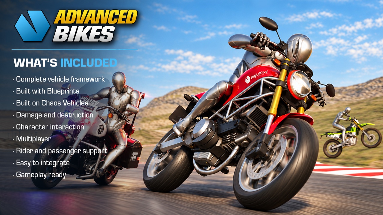 Media 1 for listing Ridable Bikes: Advanced Multiplayer Motorcycle System
