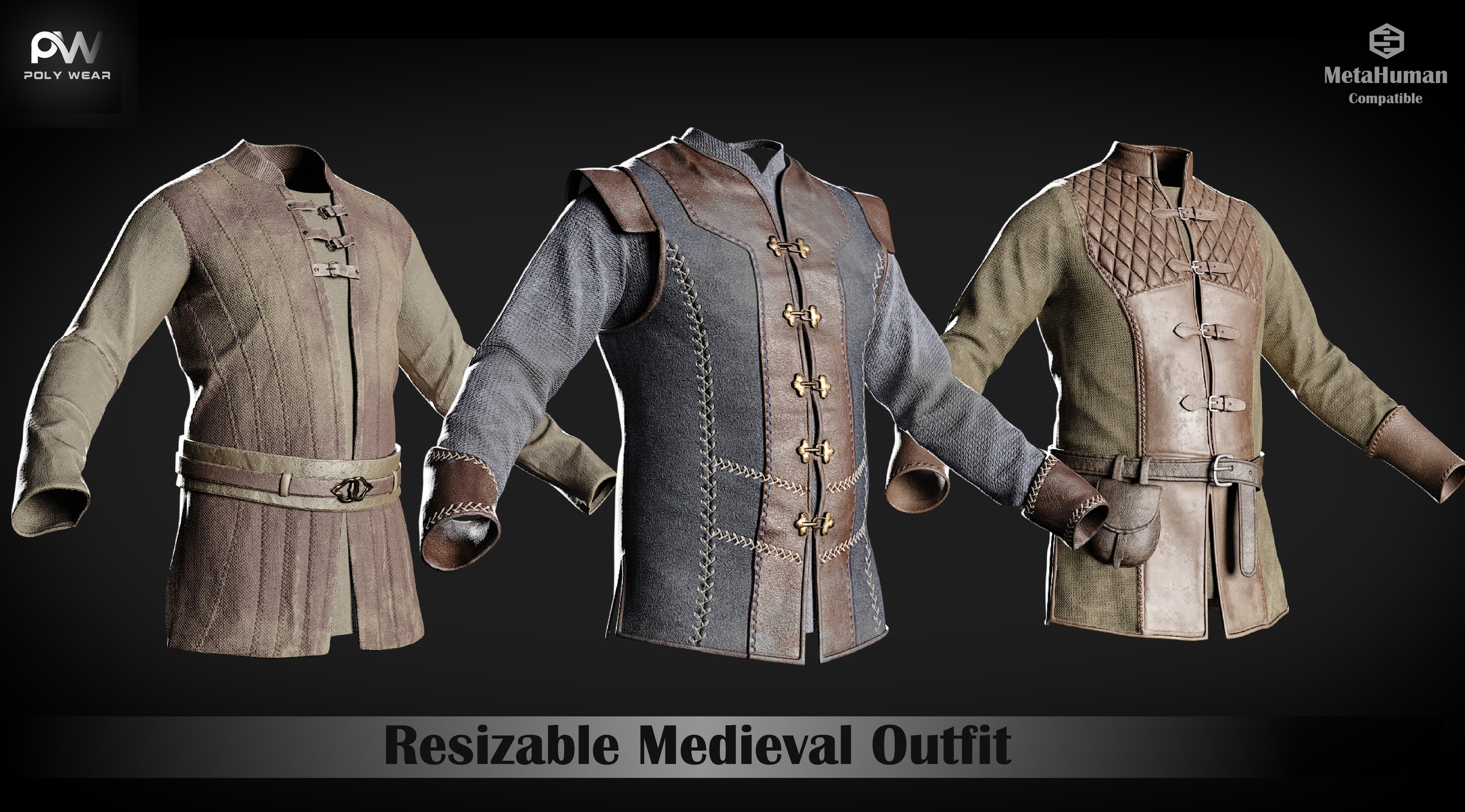 Media 1 for listing Resizable Medieval Metahuman Armor Clothes (Vol. 06)