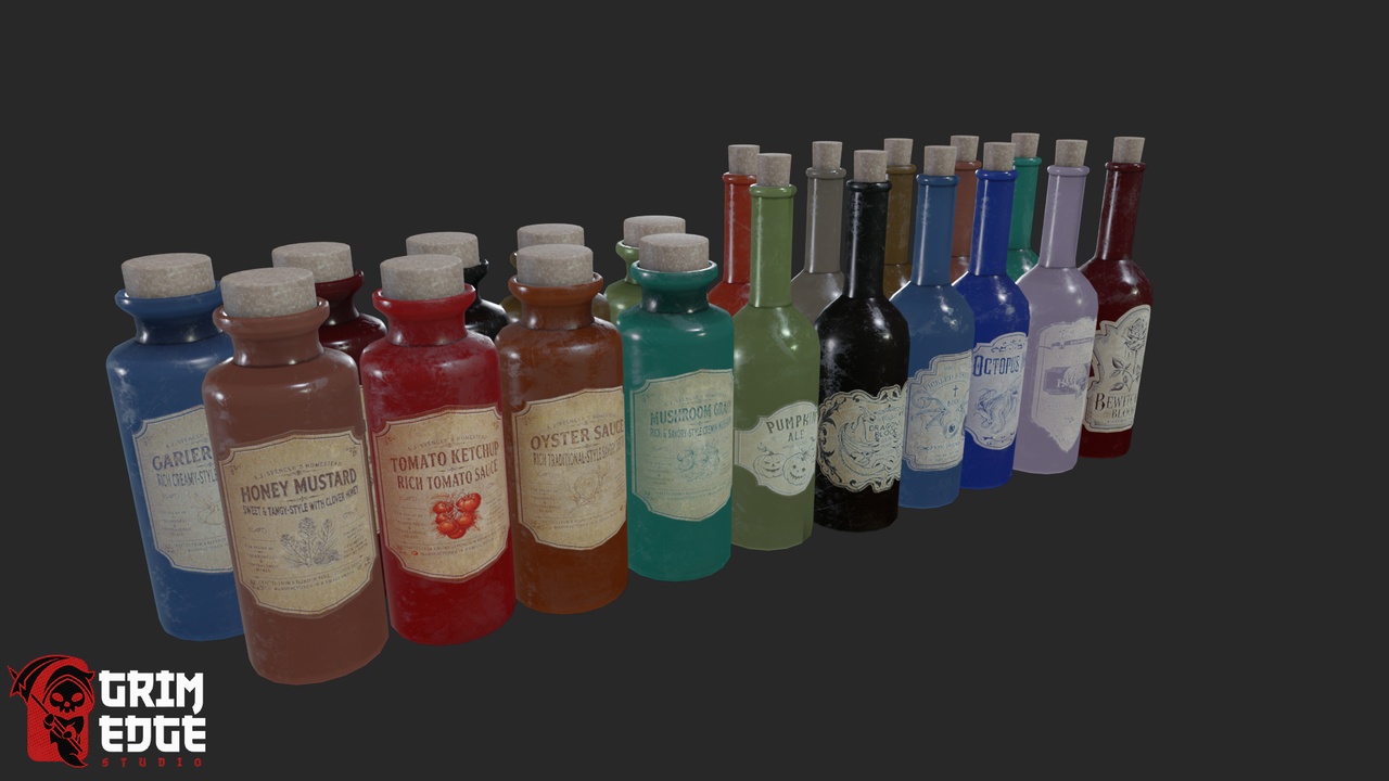 Media 1 for listing Medieval Food Stall Jars and Bottles Mega Pack