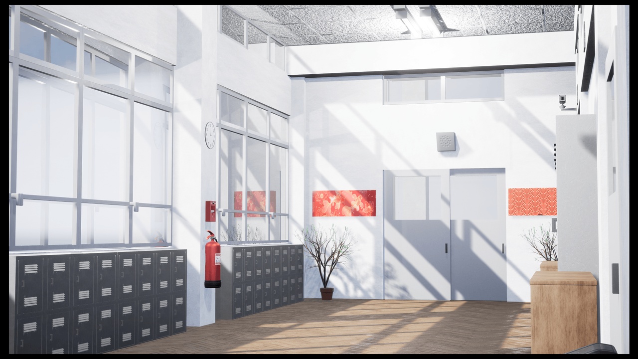 商品 School Hallway - Realistic Japanese School Hallway Assets 的媒体 1