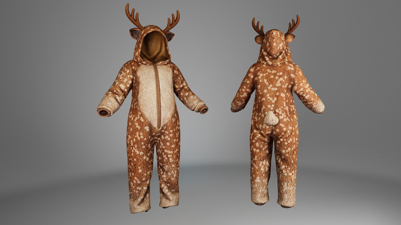 Media 1 for listing Deer Onesie – MetaHuman Outfit | UE5