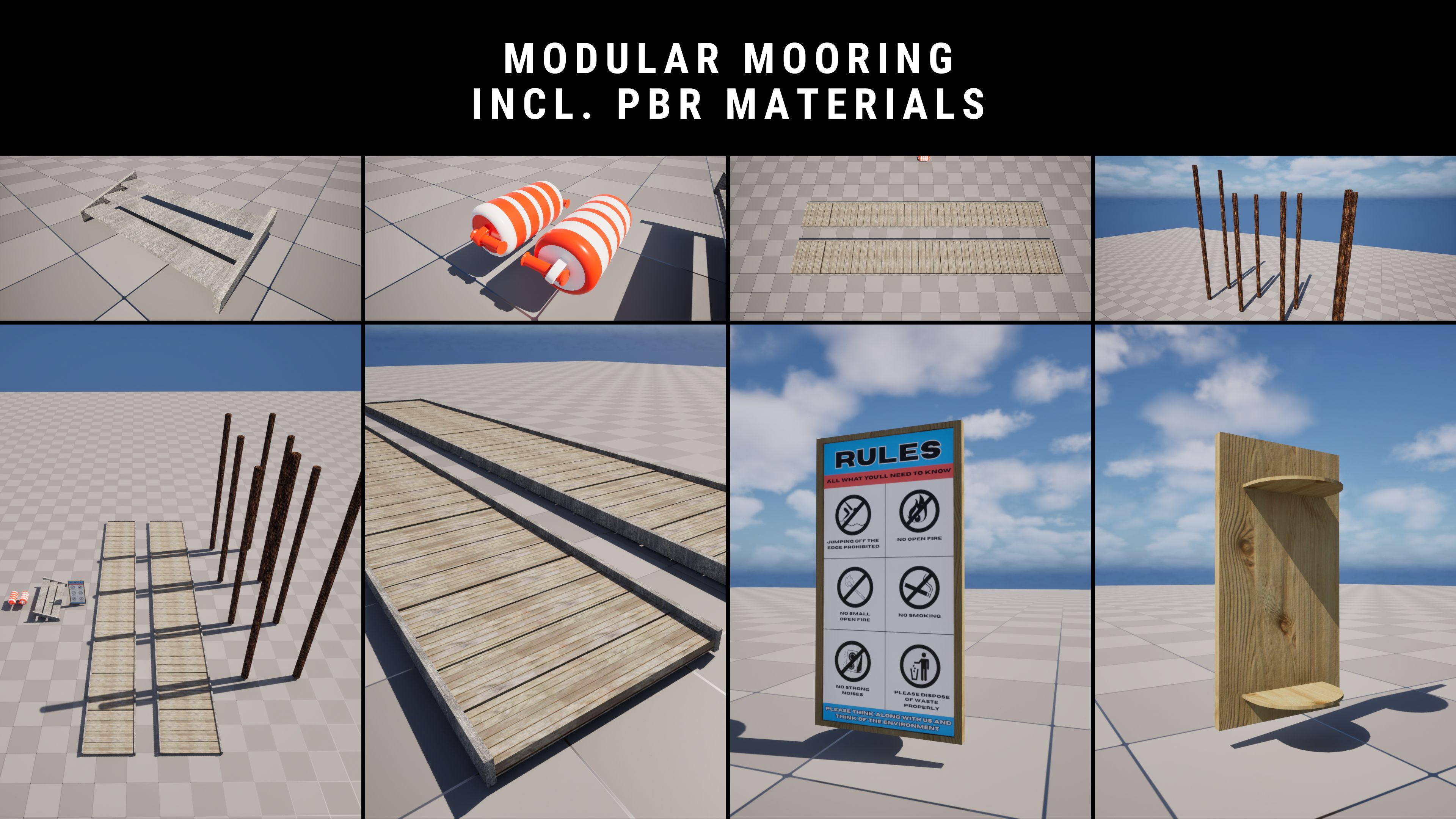 Modular Mooring | Incl. PBR Materials | Fab