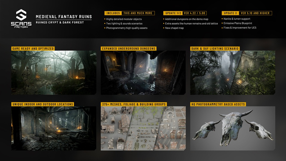 Medieval Fantasy Ruins - Dark Forest Environment | Fab
