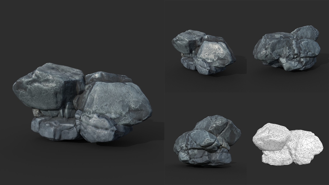 Media 1 for listing Low poly Boulder Rock 230410