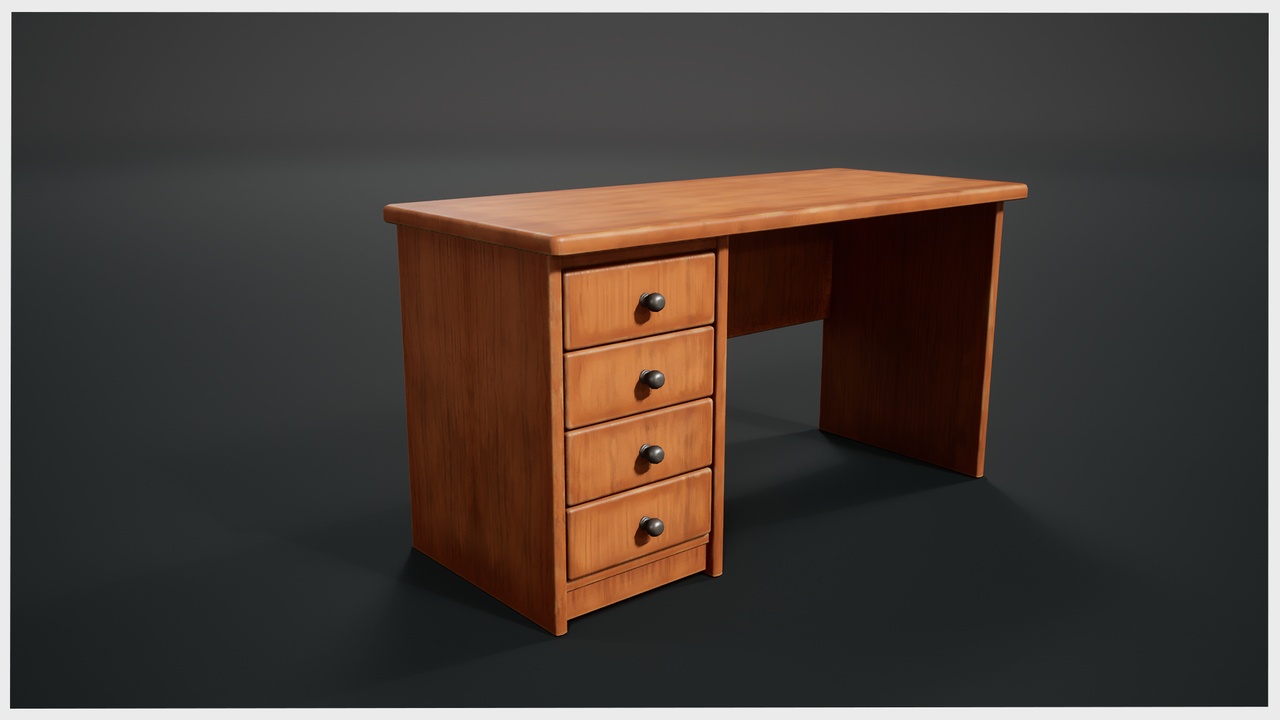 Media 1 for listing Stylized Realism Wooden Desk