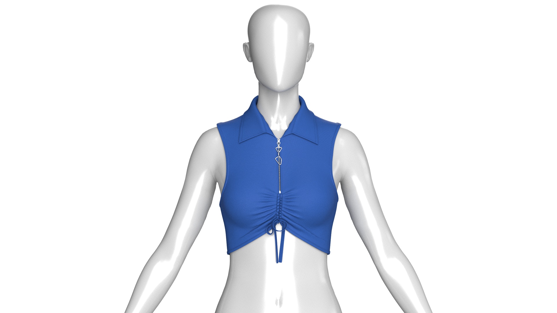 Media 1 for listing Girls Drawstring Polo Crop Top | High Poly