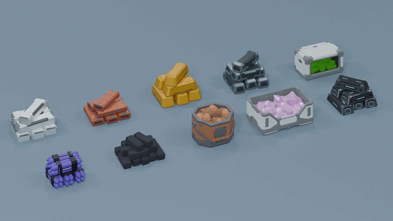 Media 1 for listing Low Poly Sci-Fi Processed Resources Pack I-002