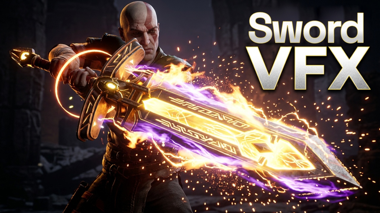 Media 1 for listing Stylized Combat Bundle: Magic Slash VFX + Low Poly Sword