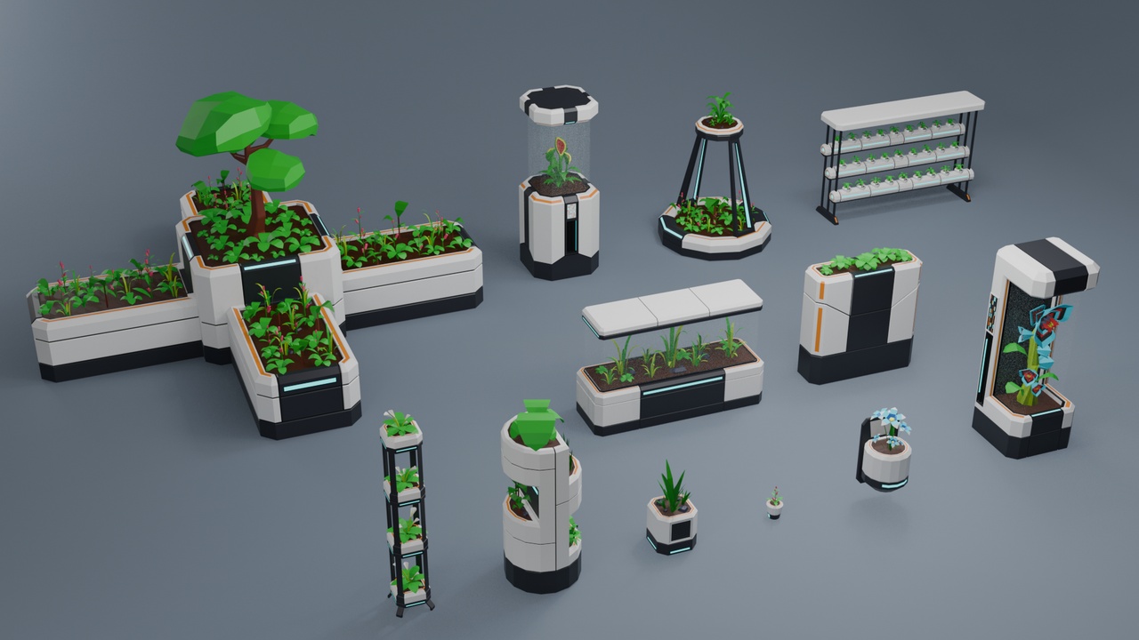 Media 1 for listing Low Poly Sci-Fi Botanical Systems Pack G-002