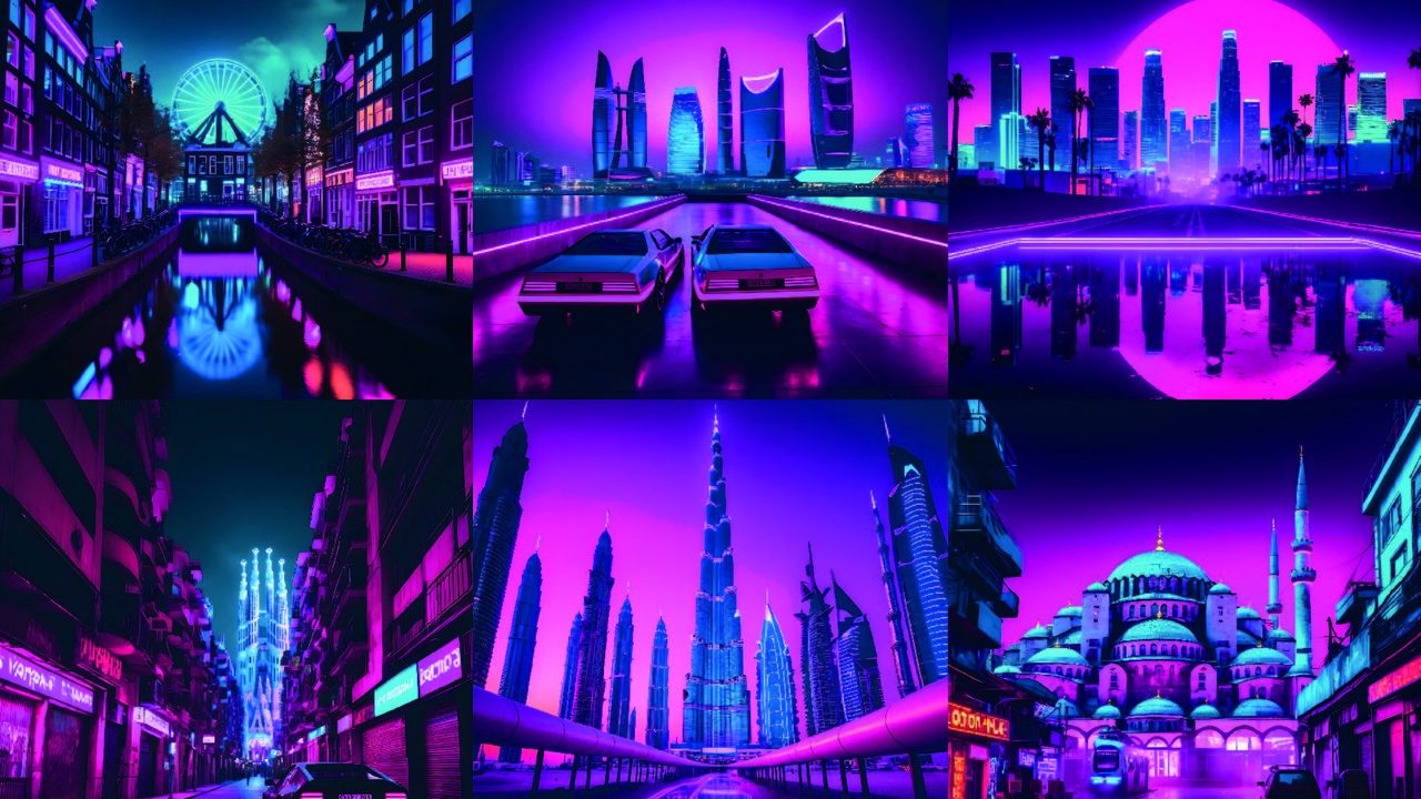Media 1 for listing Neon Cyberpunk Cities Background Decal Pack