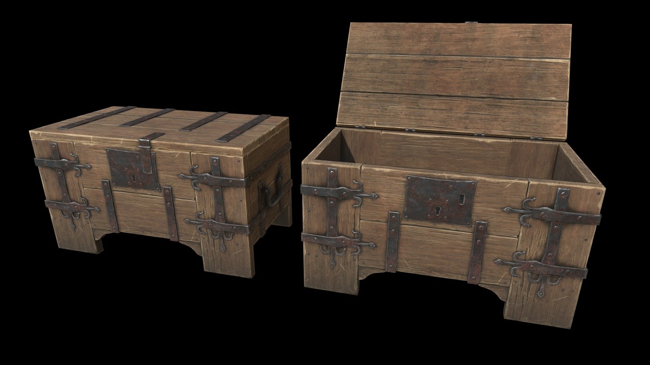 Media 1 for listing Medieval wooden chest