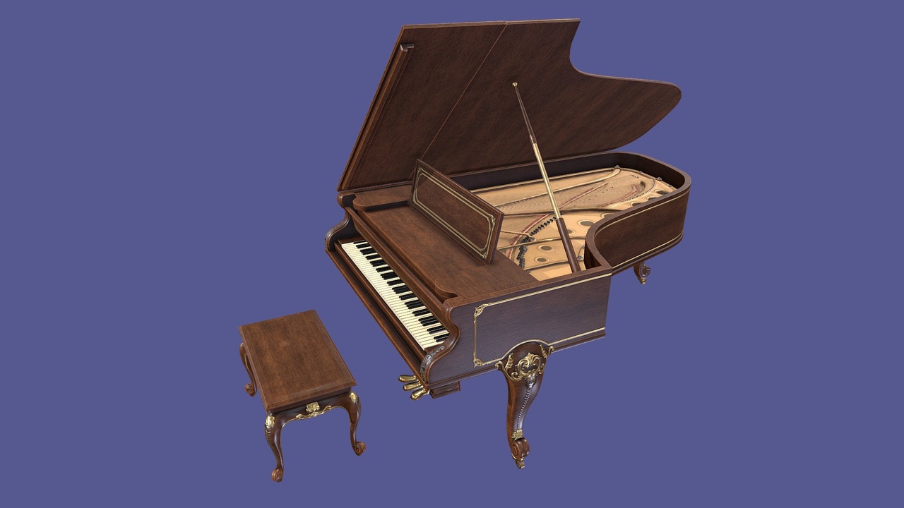 Media 1 for listing Vintage Antique Elegant Victorian Grand Piano