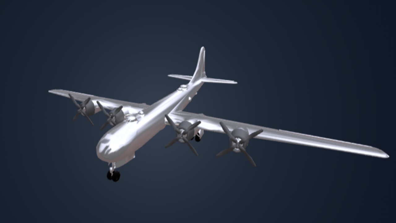 Media 1 for listing B-29 WWII Heavy Bomber Aircraft - Bare Metal Edition