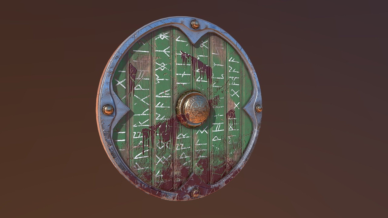 Medios 1 para el artículo Viking Shield Round with Runes