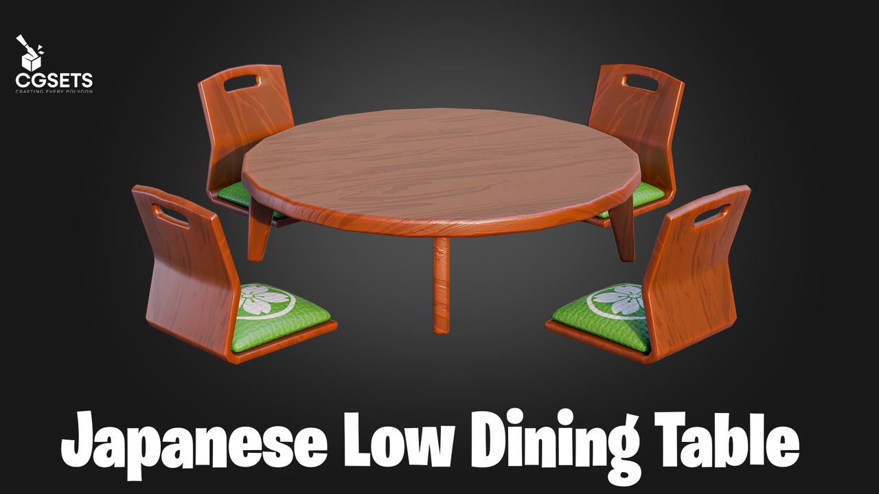 Media 1 for listing Stylized Japanese Low Dining Table