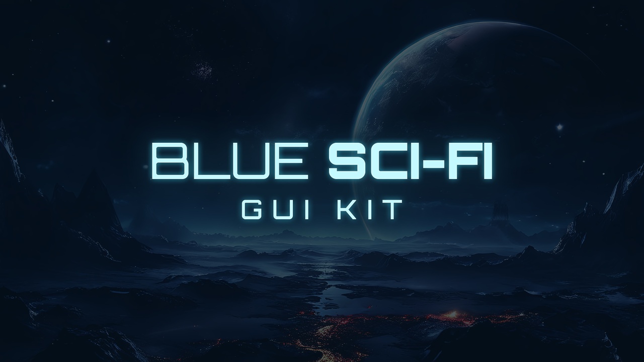 Media 1 for listing Blue Sci-Fi GUI Kit + Icons / Complete Futuristic UI Pack