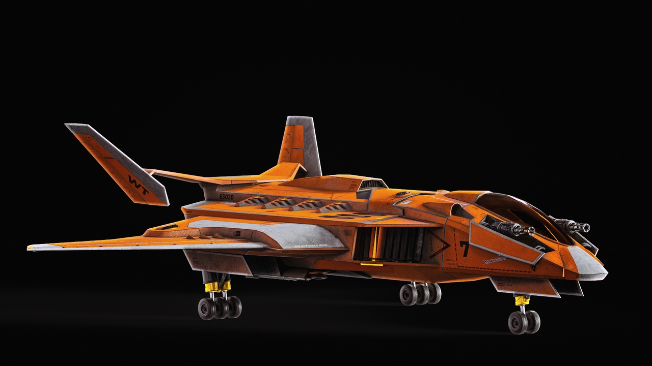 Media 1 for listing Jet Fighter - Space Aircraft Sci-Fi Spaceship with Cockpit & Landing Gear