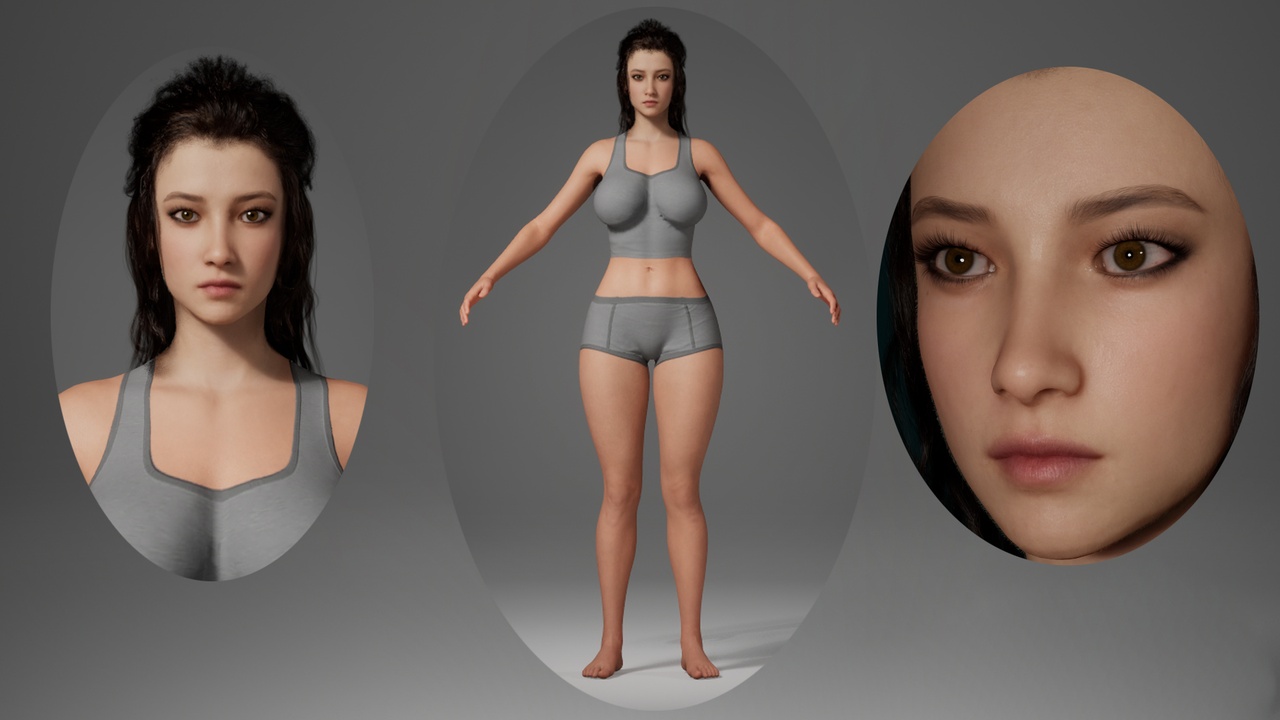 Media 1 for listing Editable MetaHuman female character - Shizuka.With hair, no clothing included.