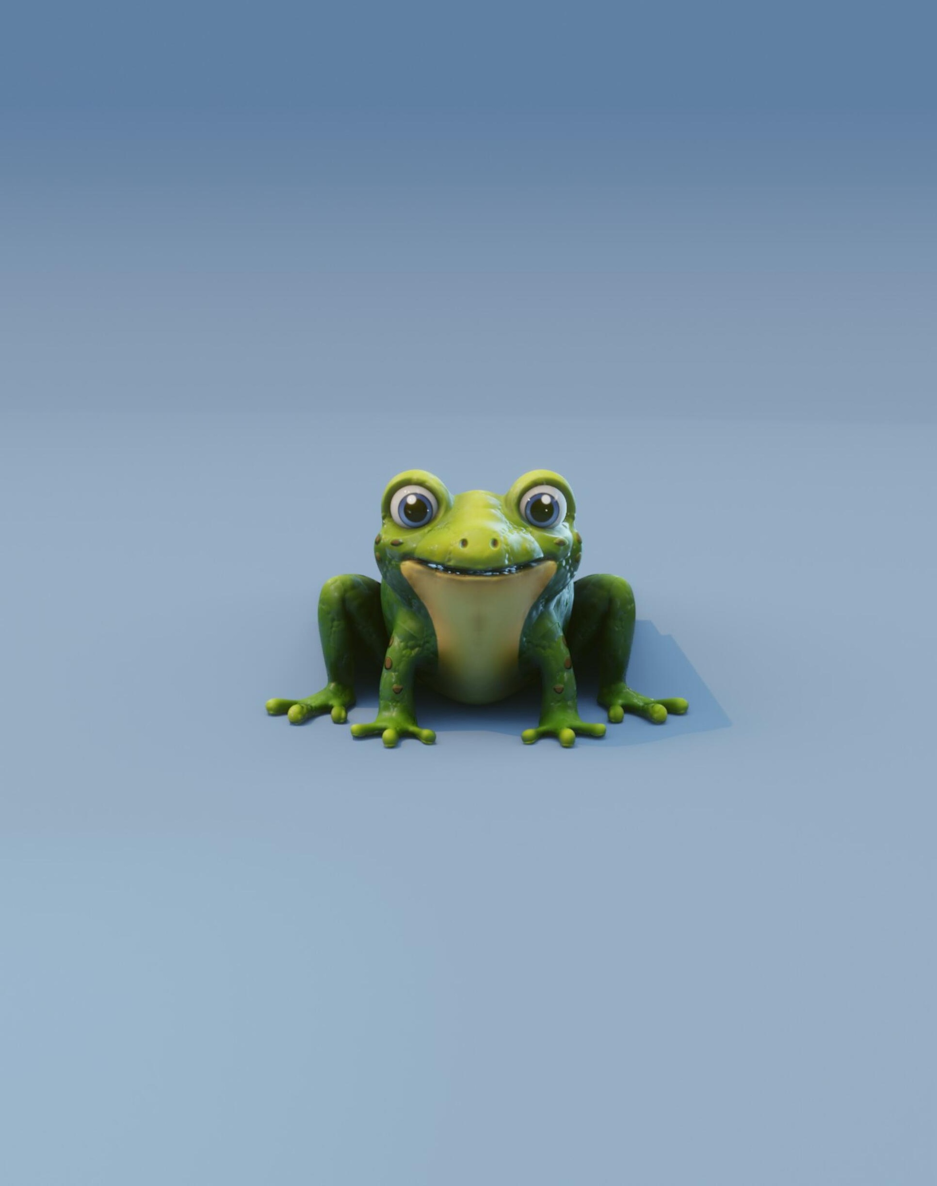 Cartoon Frog with Facial Expressions and 12 Animations 3D Model 제품 등록을 위한 미디어 1개