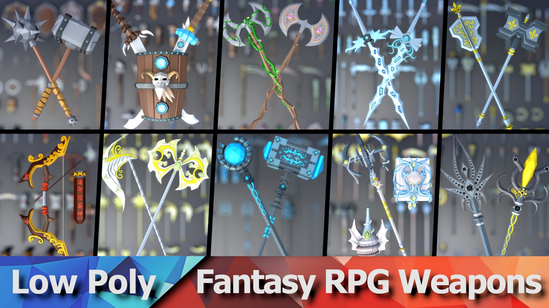Media 1 for listing 900 Low Poly Fantasy RPG Weapons