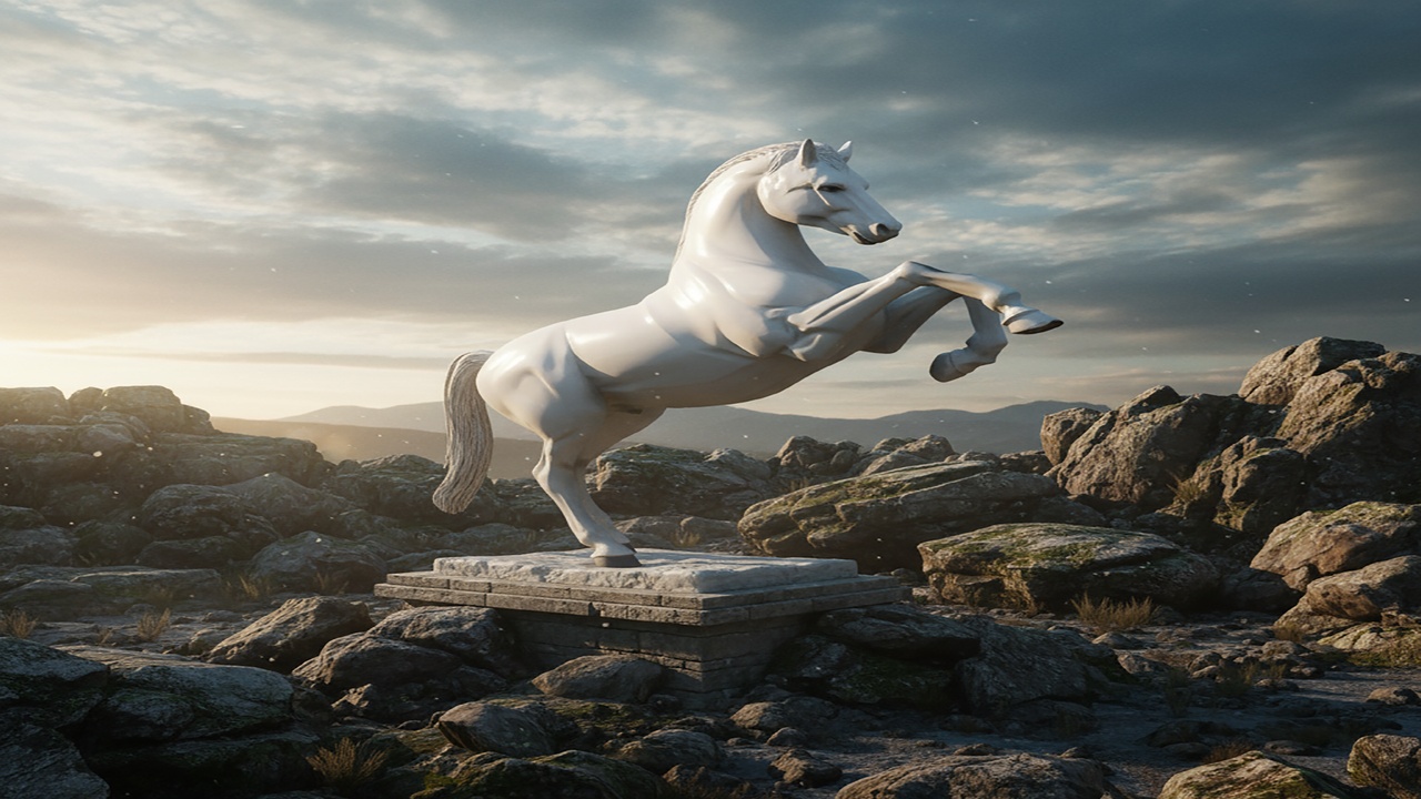 Media 1 for listing White Horse Statue – Elegant Realistic 3D Printable Model