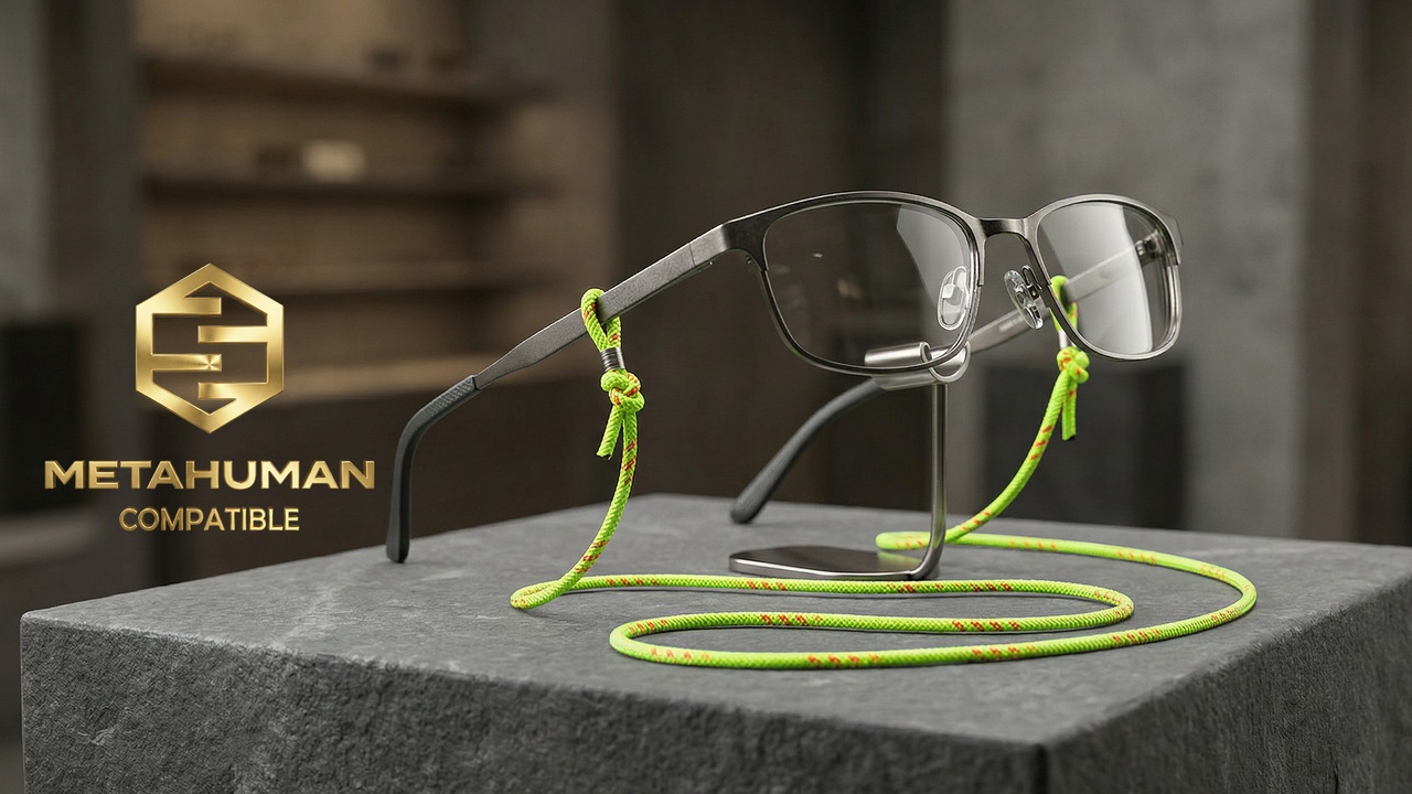 Media 1 for listing Modern Metal Eyeglasses with Retainer Cord and Lightweight Everyday Utility Styl