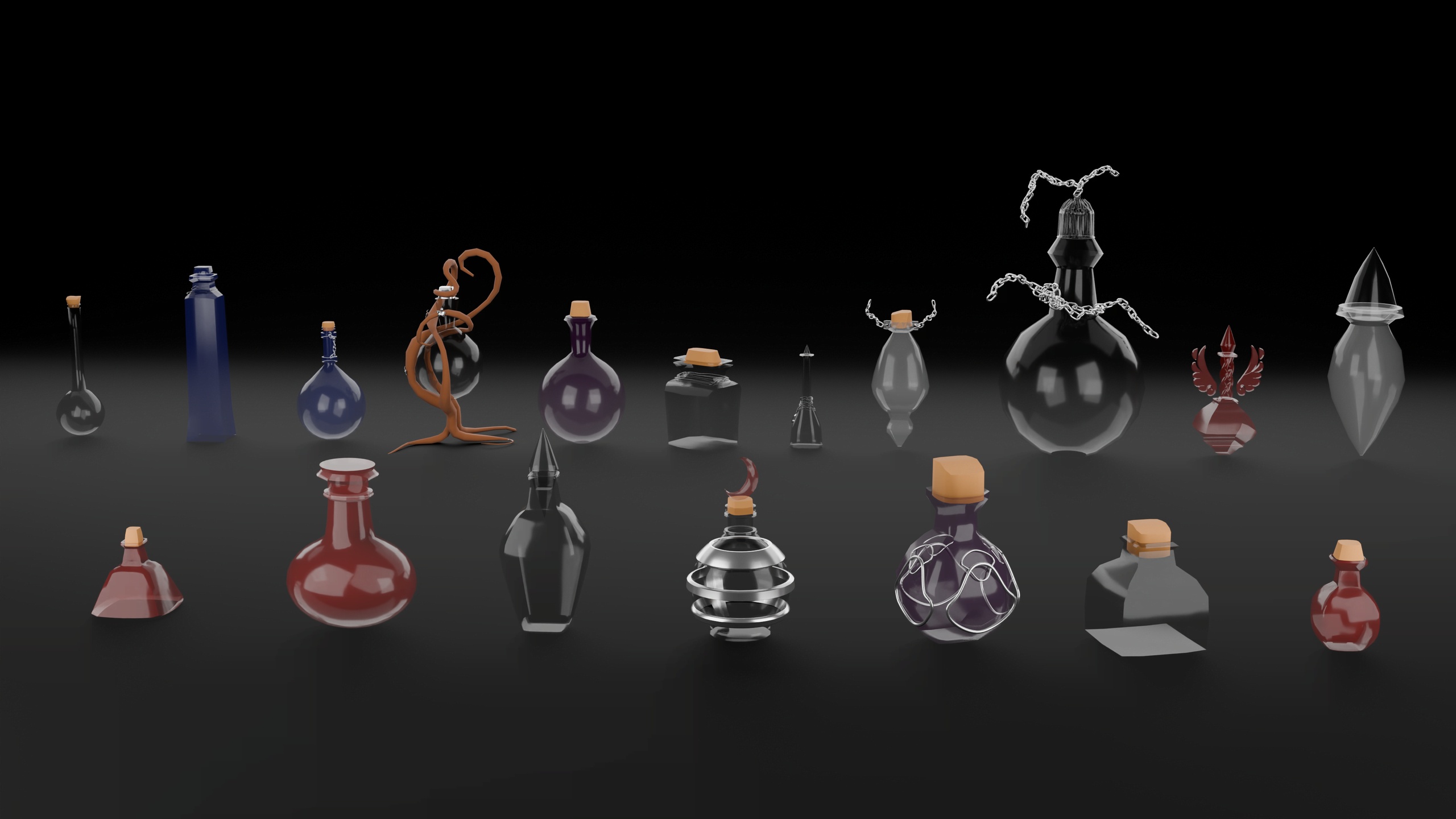Media 1 for listing Stylized Potion Bottles Pack