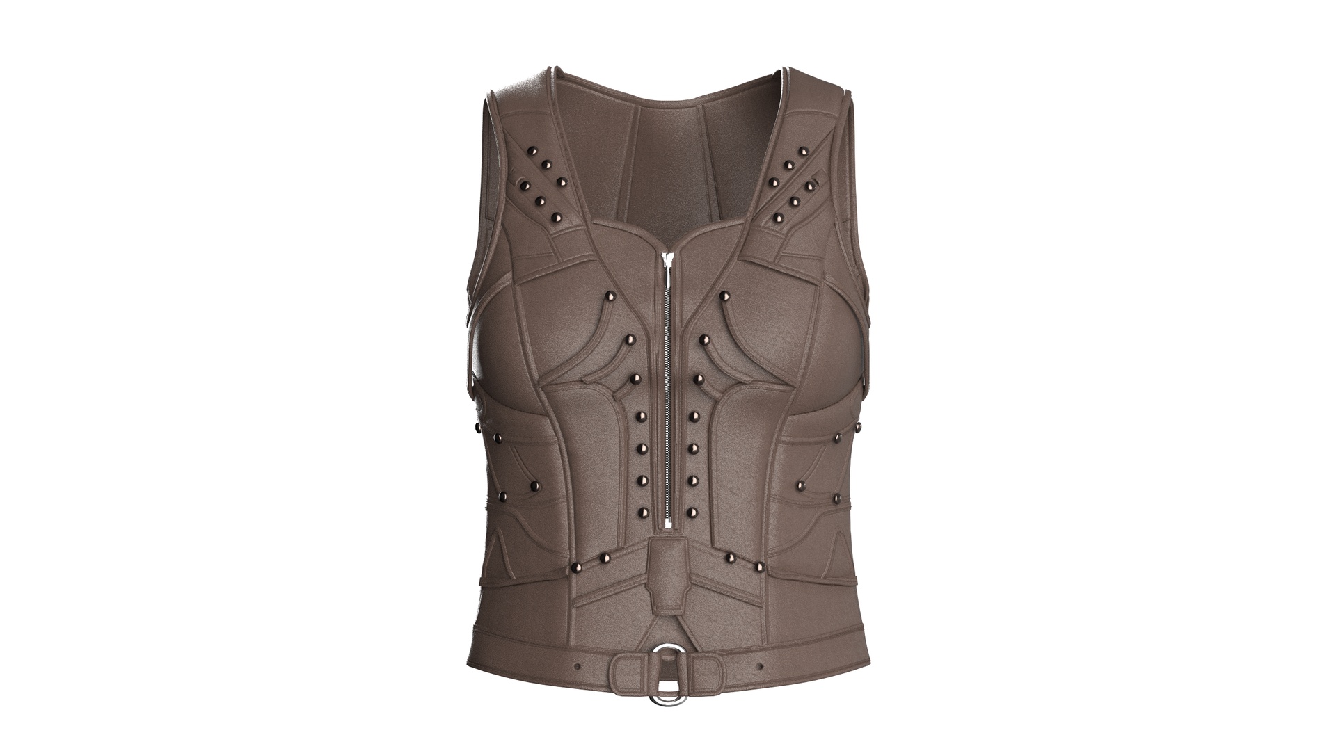 Media 1 for listing Girls Leather Vest With Front Zipper | High Poly