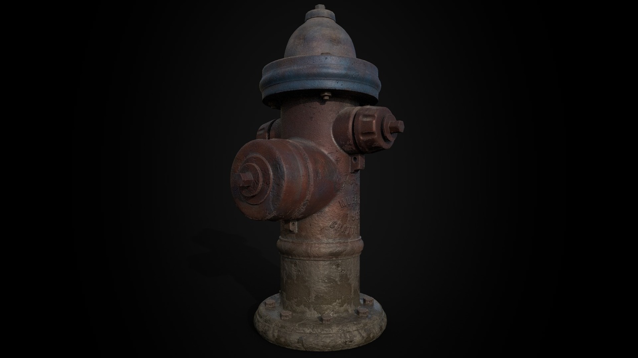Media 1 for listing Old Fire Hydrant - Game Ready - Low poly PBR Low-poly 3D model
