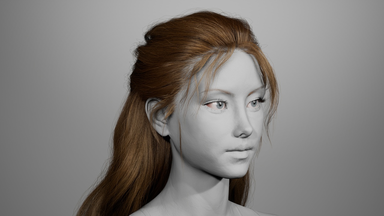 Media 1 for listing MetaHair 232- Groom hair for Metahumans - With low lowpoly version