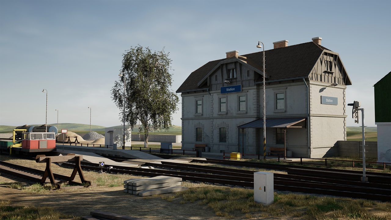 الوسائط 1 للقائمة Modular Train Station Environment