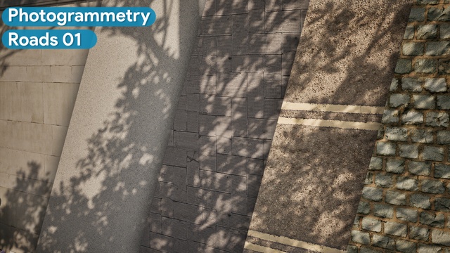 Roads 01 - Scanned Photogrammetry Materials