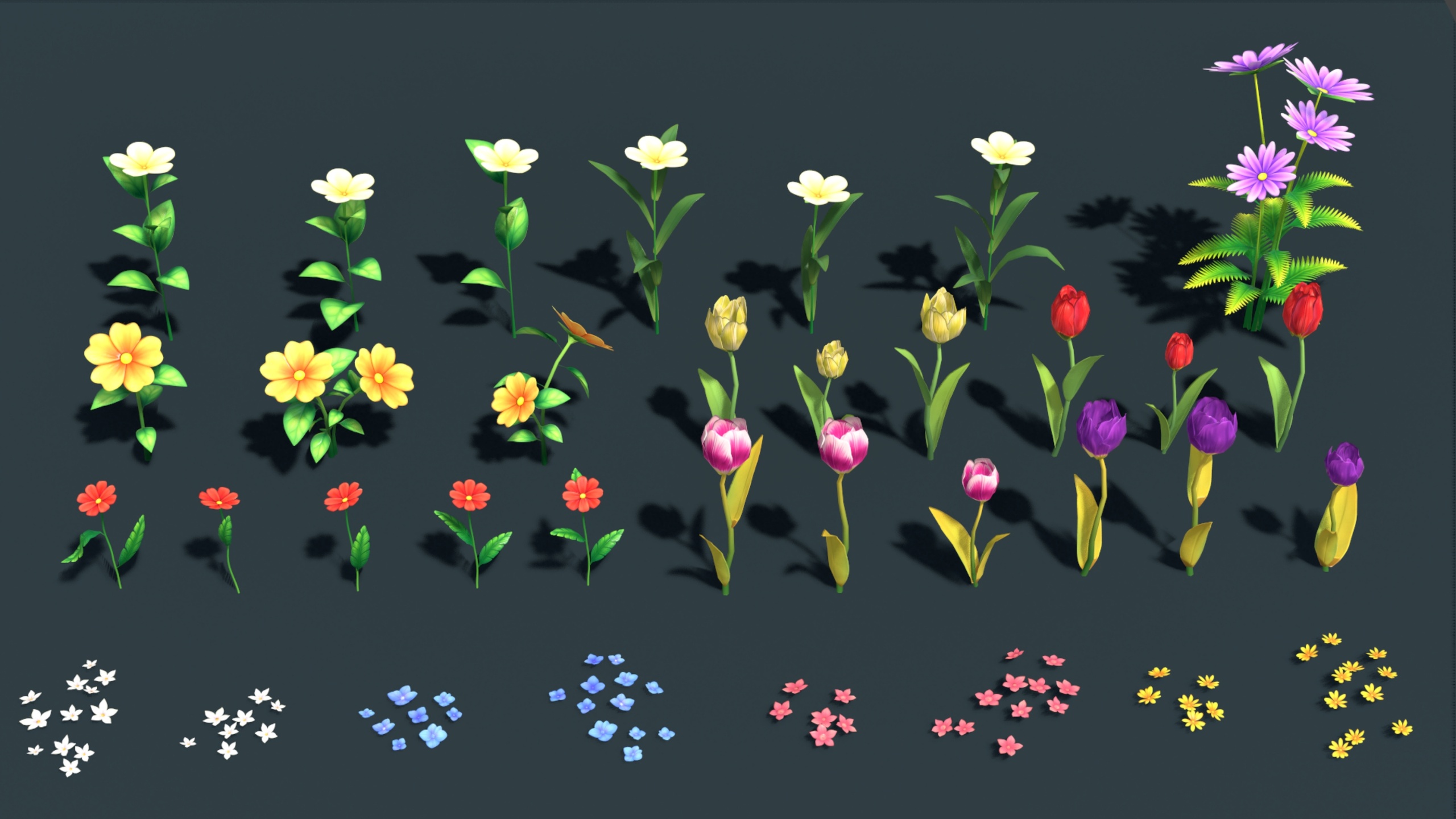 Multimedia 1 dla listy ToonFlora – Stylized Lowpoly Flowers Pack Vol–2
