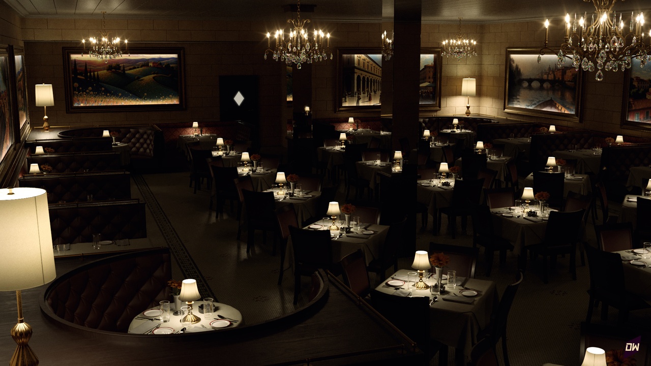 Media 1 for listing Italian-American Fine Dining Vintage Interior Restaurant Set