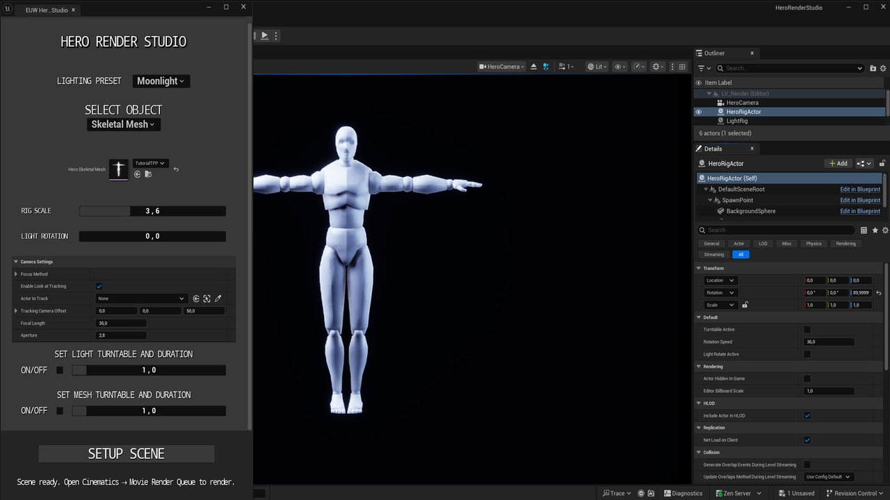 Media 1 for listing Hero Render Studio — Asset Render Tool with 12 Lighting Presets