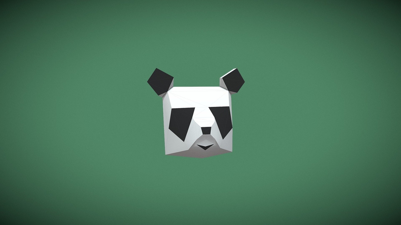 Media 1 for listing Lowpoly wall Panda face