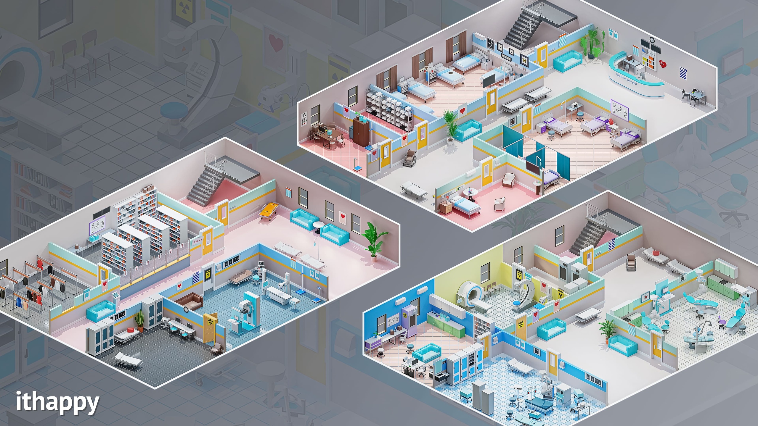 Media 1 for listing Hospital 3- Low Poly 3D Models Pack