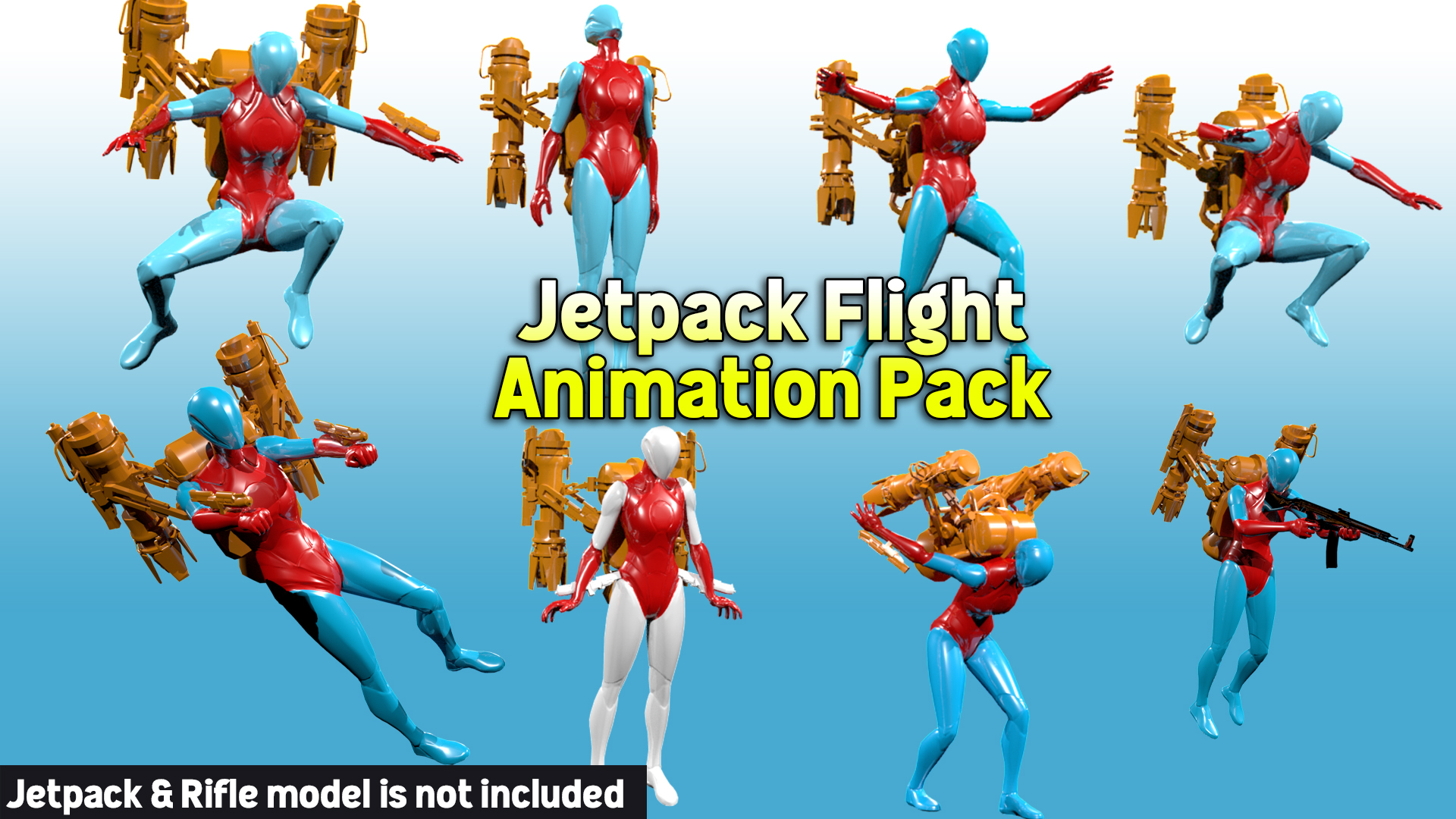 Jetpack Flight Combat Animation | Fab