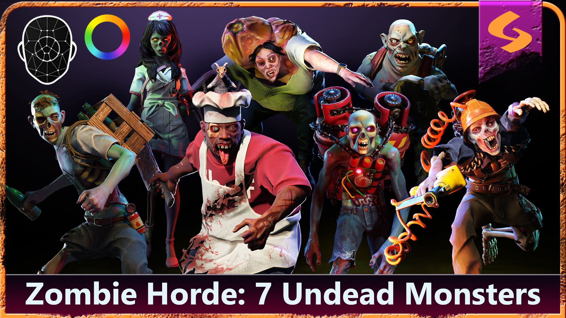 Zombie Horde: 7 Undead Monsters Pack | Fab