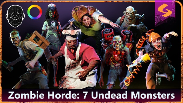 Zombie Horde: 7 Undead Monsters Pack | Fab