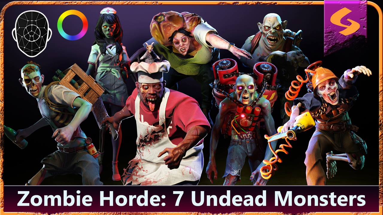 Medios 1 para el artículo Zombie Horde: 7 Undead Monsters Pack