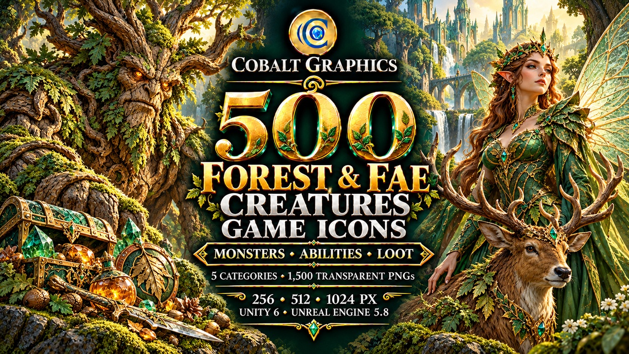 Media 1 for listing Forest & Fae Creatures Game Icons | 500 | Monsters, Abilities & RPG Loot