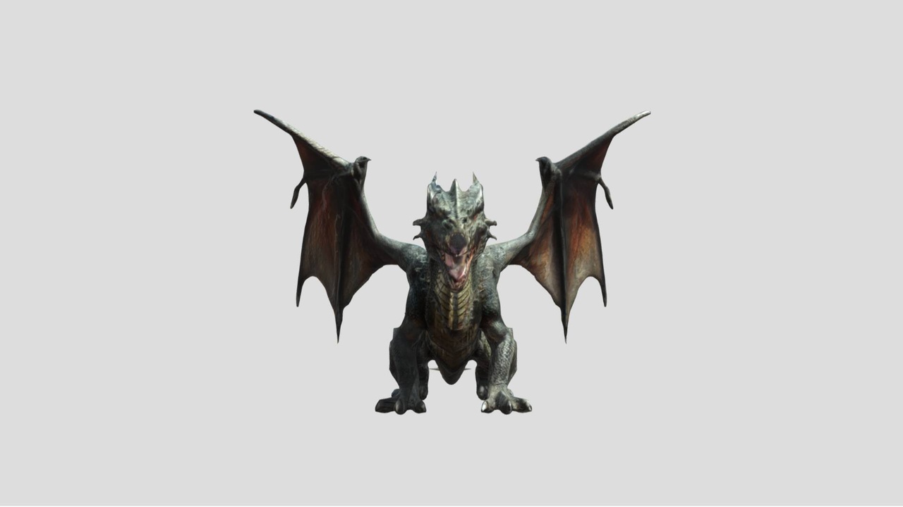 Media 1 for listing Huge Dragon 1 – Fantasy Creature 3D Model