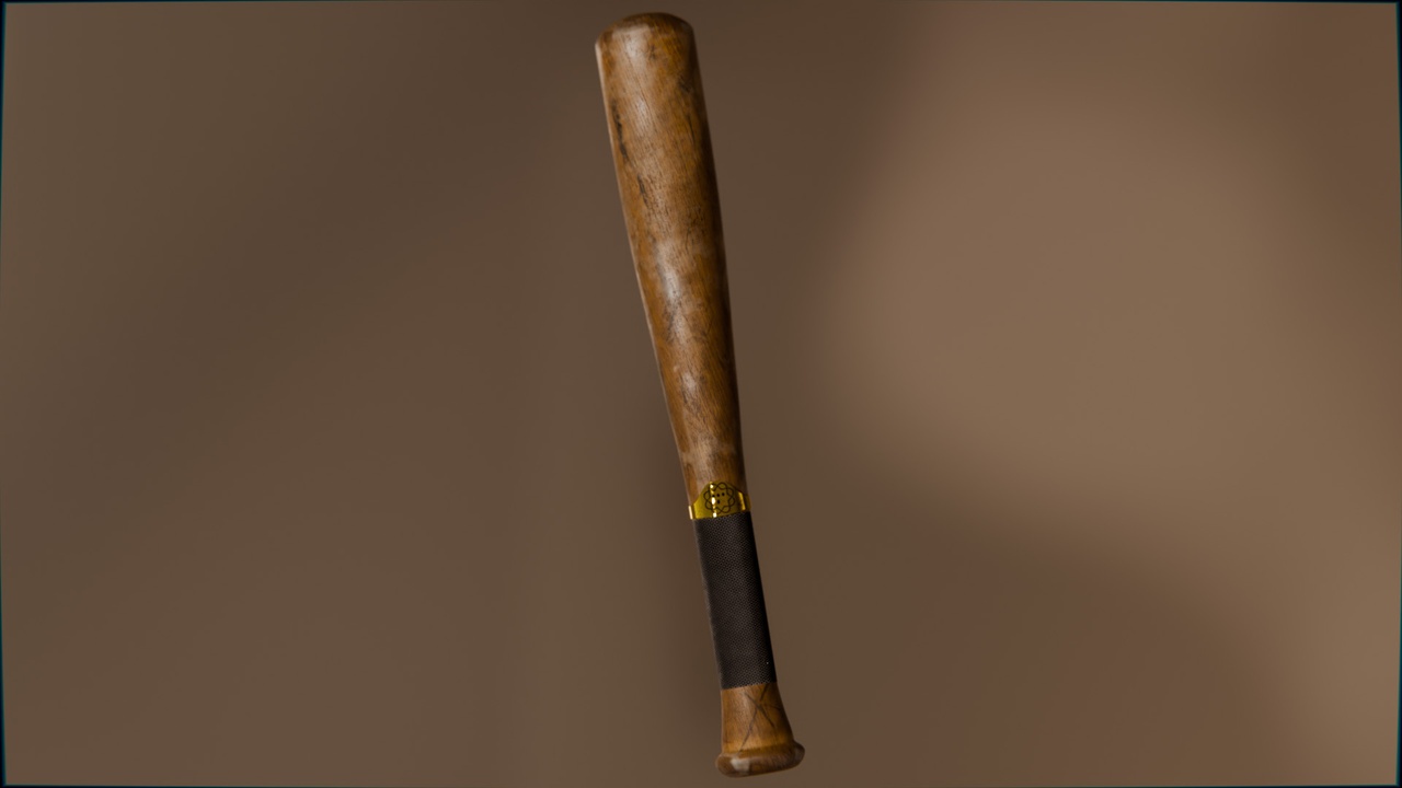 Media 1 for listing 3D Realistic Wood Baseball Bat  مضرب بيسبول خشبي
