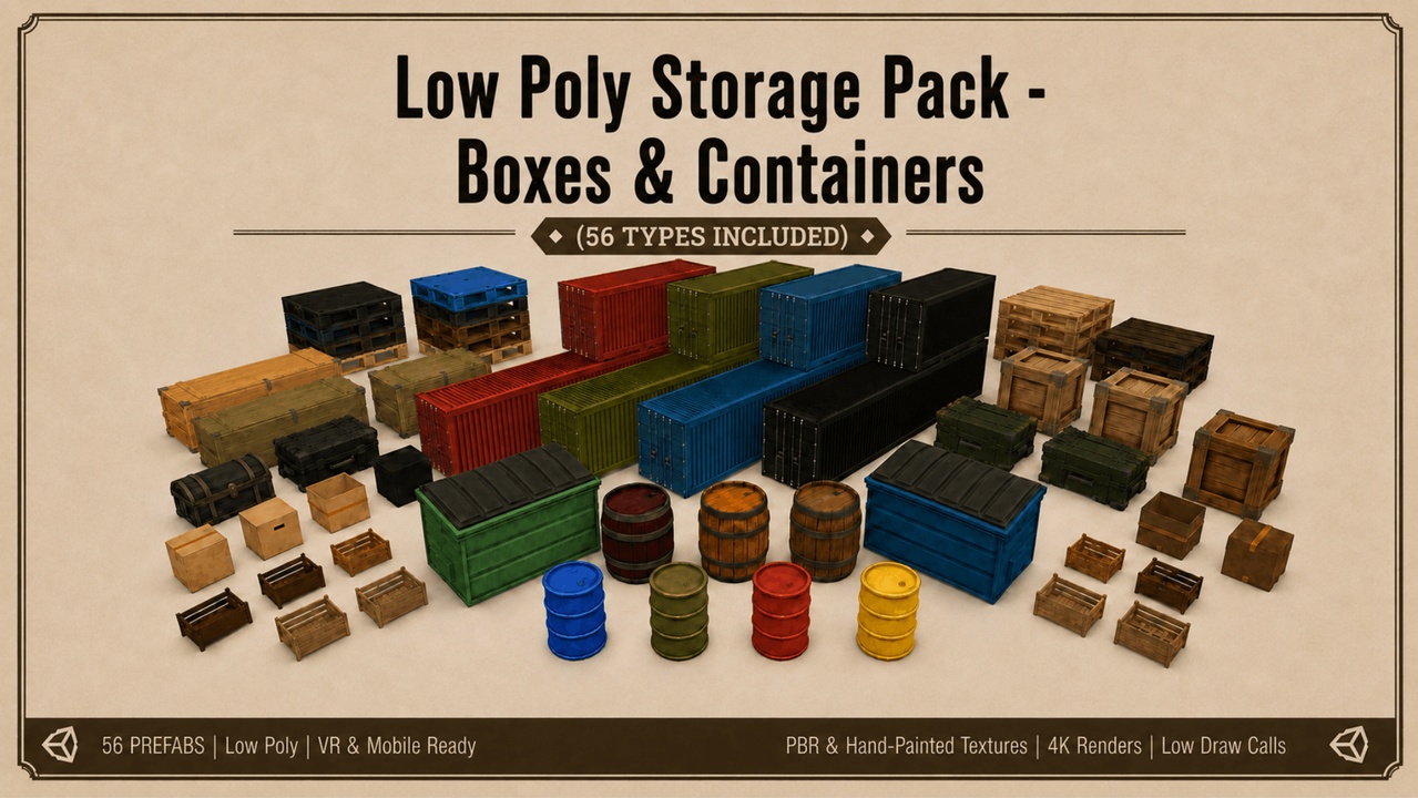 Media 1 for listing Low Poly Storage Pack - Boxes & Containers