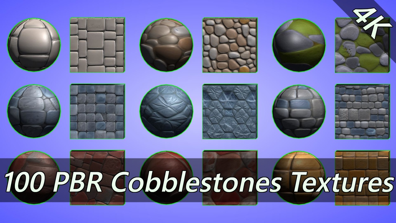Media 1 for listing 4K PBR Materials: 100 cobblestones materials