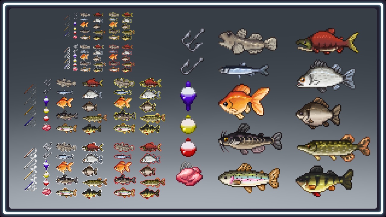 Media 1 for listing Pixelart Freshwater Fish Pack 1