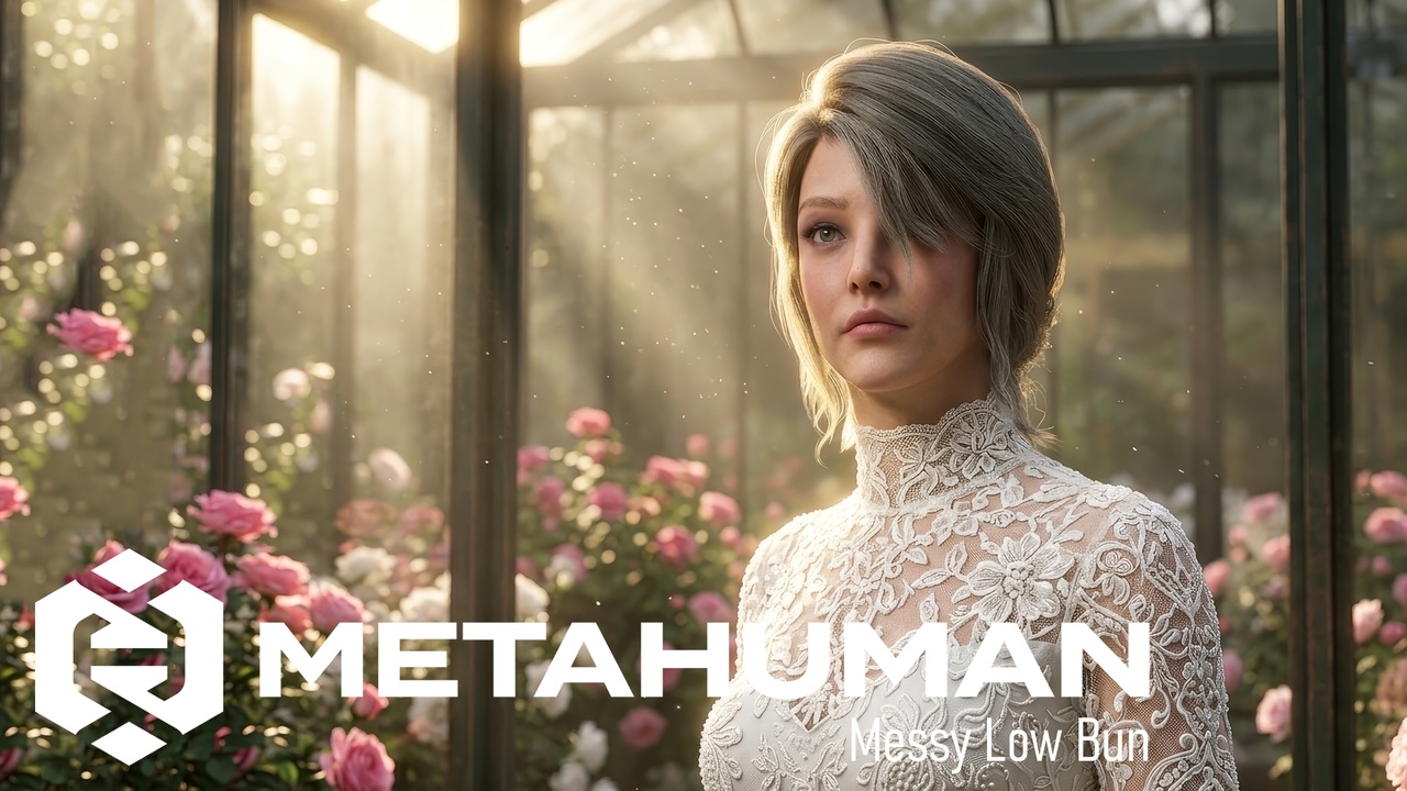 Media 1 for listing MHC: Messy Low Bun | Metahuman Groom Hair